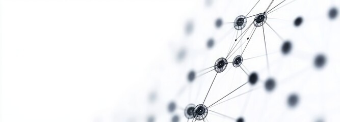 A close up of a network of dots. abstract background of technology wave and dot.