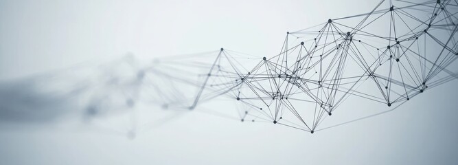A line of dots and lines that are connected to each other. abstract background of technology wave and dot.