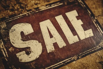 Aufkleber - Vintage sale sign showcasing bold letters and a distressed appearance, ideal for attracting attention in a market setting. Generative AI