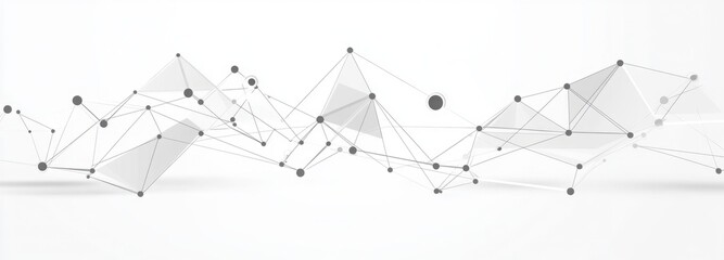 A line of triangles and dots on a white background. abstract background of technology wave and dot.