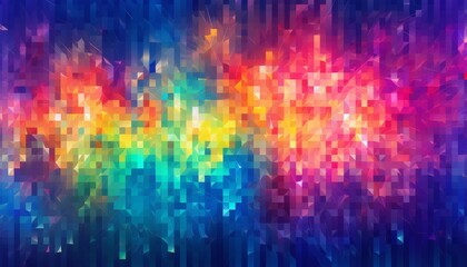 Fototapete - Pixel abstract trendy vivid bright clear colors multicolored pattern background illustration.