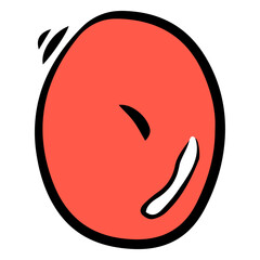 Poster - Abstract Orb: A vibrant, minimalist design featuring a stylized red orb, with smooth shapes and bold lines, evokes a sense of simplicity and modern aesthetics.