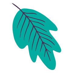 Poster - Abstract Leaf: A vibrant and minimalist illustration of a teal leaf with delicate, contrasting veins, symbolizing growth and natural beauty.