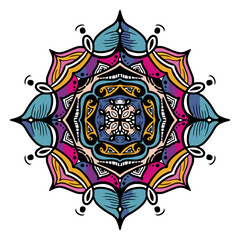 Poster - Exquisite Mandala Artwork: A mesmerizing illustration of a mandala, with intricate details and vibrant color, which is an invitation to a world of balance and beauty