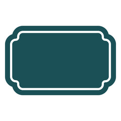 Poster - Vintage Sign: A simple, elegant teal sign with a decorative border, ideal for adding a touch of vintage charm to designs, announcements, or labels.