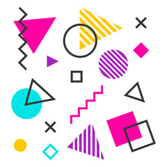 Poster - Geometric Abstraction: A dynamic and vibrant design features a playful arrangement of geometric shapes in a spectrum of bold colors, evoking a sense of creativity and modern art.