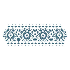 Poster - Decorative Floral Ornament: A symmetrical pattern showcases an intricate floral ornament, rendered in a muted, elegant color palette and evokes a sense of timeless artistry.