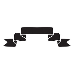 Poster - Black Banner Illustration: A classic black banner design perfect for adding a touch of elegance and highlighting important text. 
