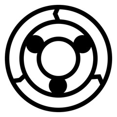 Poster - Geometric Symbol: An enigmatic and intriguing geometric symbol featuring concentric circles with a set of three dots arranged in a triangular pattern, creating a sense of mystery and abstract design.