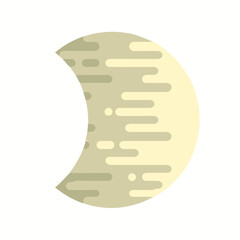 Poster - Moon Phase Icon: A simplified illustration captures a stylized crescent moon in a soft color palette, perfect for adding a touch of celestial charm.