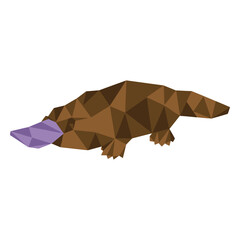 Poster - Geometric Platypus Illustration: A modern, eye-catching geometric illustration of a platypus, showcasing its unique form and features with clean lines and polygonal shapes