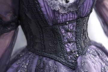 Wall Mural - A close-up shot of a stunning purple and black evening dress, perfect for special occasions