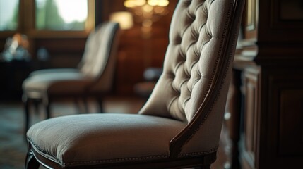 Poster - A close-up view of a chair in a room