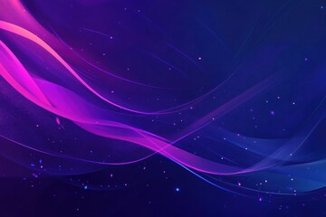 Leinwandbilder - Colorful abstract waves with bright highlights swirling in deep blue background creating a vibrant atmosphere at night. Generative AI