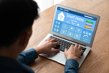 Poster - smart home technology, centric remote control system with digital dashboard for air conditioning, sa