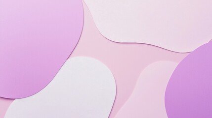 Poster - Pastel pink and purple paper shapes are creating a visually appealing design with smooth, rounded edges, offering a modern and stylish abstract background