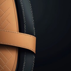 Poster - Close-up of luxurious leather detail showcasing intricate stitching and rich textures.