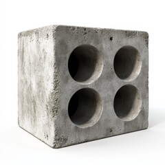 Aufkleber - Concrete Block with Four Cylindrical Holes: Architectural Element for Modern Construction Projects