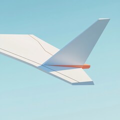 Poster - Minimalist airplane tail design against a clear blue sky.