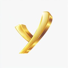 Poster - A shimmering golden ribbon design against a clean white background, exuding elegance and modernity.