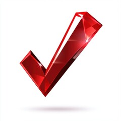 Poster - A bold red crystal check mark symbolizing success and achievement.