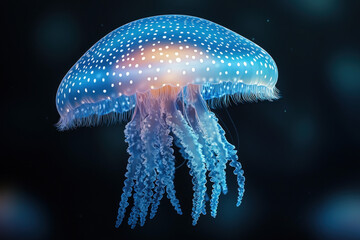 Wall Mural - a detailed representation of the chironex fleckeri jellyfish, known for its dangerous sting.