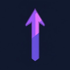 Poster - A vibrant purple arrow pointing upwards against a dark background, symbolizing progress and direction.