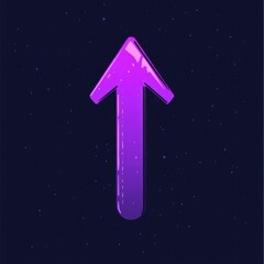 Poster - A vibrant purple arrow pointing upwards against a dark starry background, symbolizing growth and progress.