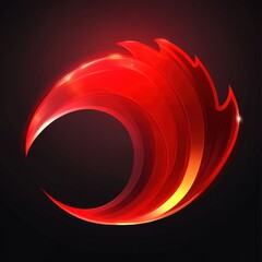 Poster - A vibrant red wave design with smooth curves, creating a dynamic and energetic feel.