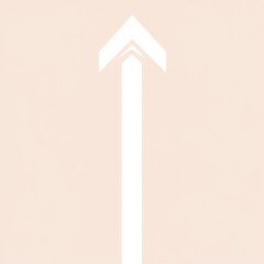 Poster - Minimalist design with a white arrow pointing upwards against a pale background.