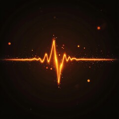 Poster - A glowing orange heartbeat line against a dark background, symbolizing vitality and energy.