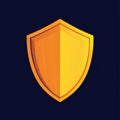 Poster - A vibrant yellow shield icon against a dark blue background, symbolizing protection and strength.