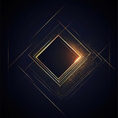 Poster - Abstract golden diamond shape on dark background, evoking elegance and modernity.