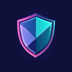 Poster - A sleek, modern shield icon with a gradient of blue and purple tones against a dark background.