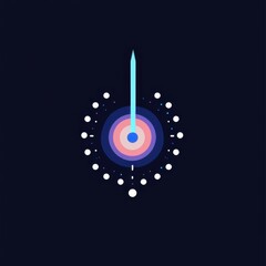 Poster - Minimalist design featuring a colorful target with a pointer in a dark background.