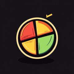 Poster - Bright and colorful pie chart illustration representing data segments.