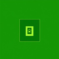 Poster - Vibrant green abstract design with geometric shapes and overlapping layers, creating a contemporary visual statement.