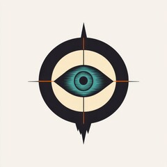 Poster - A stylized eye symbol within a target graphic, showcasing a unique blend of colors and shapes.