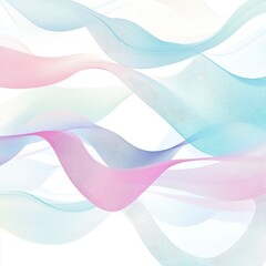Poster - Delicate pastel waves intertwine in a serene, abstract design, creating a tranquil atmosphere.