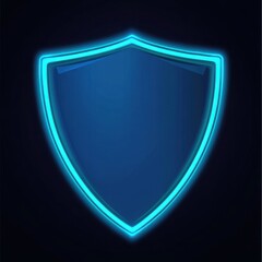 Poster - A sleek, glowing blue shield design on a dark background, symbolizing protection and security.