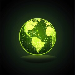 Poster - A glowing green representation of Earth, symbolizing eco-friendliness and sustainability.