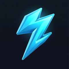 Poster - A vibrant blue lightning bolt icon, glowing against a dark background, symbolizing energy and power.