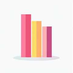 Poster - Colorful bar graph illustrating growth with vibrant shades of pink and orange.
