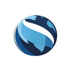 Poster - Stylized blue and white globe logo representing global connectivity and innovation.