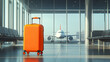 © Marie - An airport scene with travel suitcases and an airplane in the background