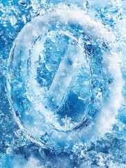 Leinwandbilder - Creating an abstract design with ice crystals and water droplets in a vibrant blue background. Generative AI