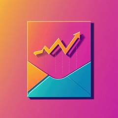 Poster - Colorful digital graphic with a rising graph symbolizing growth and progress.