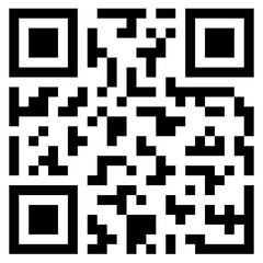 QR code icon with a fake template of a quick response matrix barcode in a square grid. A mobile phone-readable digital label, isolated on a white background. Vector illustration.