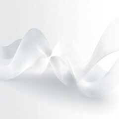 Poster - Abstract wavy lines in soft white tones creating a sense of flow and serenity.