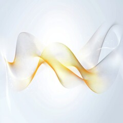 Fototapete - Abstract wave design in soft yellow and white hues, creating a sense of fluidity and elegance.